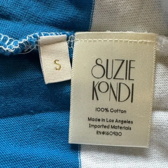 Suzie Kondi Psaras Striped Tee in Blue and White Stripe Sz S - Picture 10 of 10
